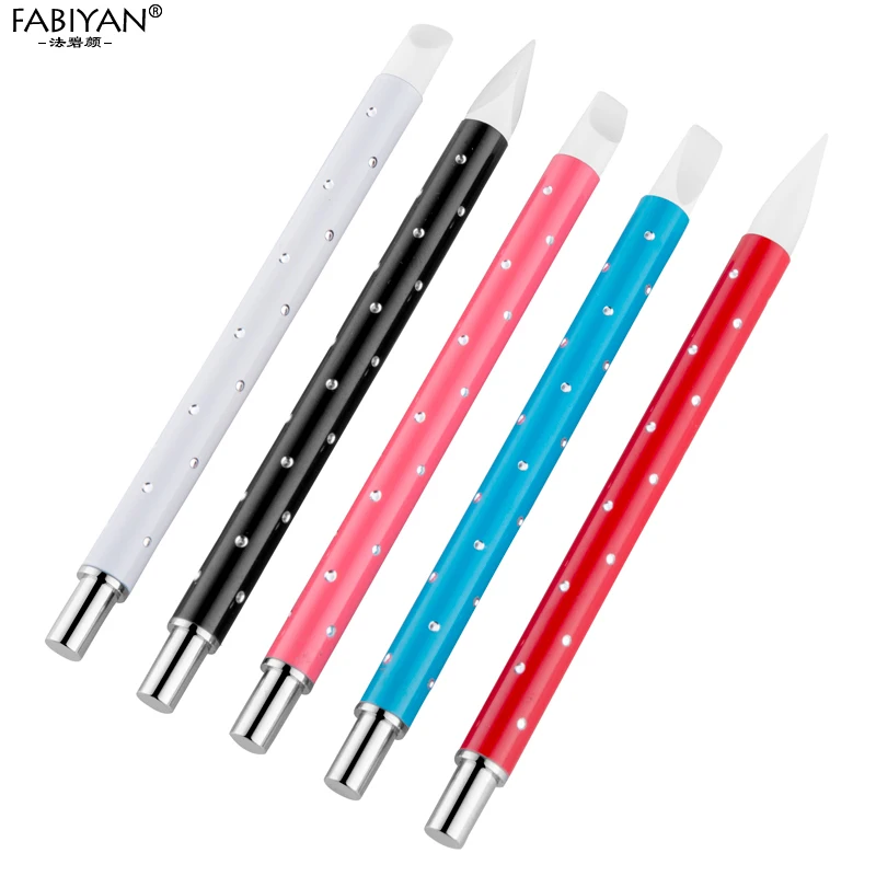 5Pcs Silicone Brush Sculpture Pen Carving Emboss Hollow Shaping Painting Dotting Polish Gel Nail Art Manicure Tools Set