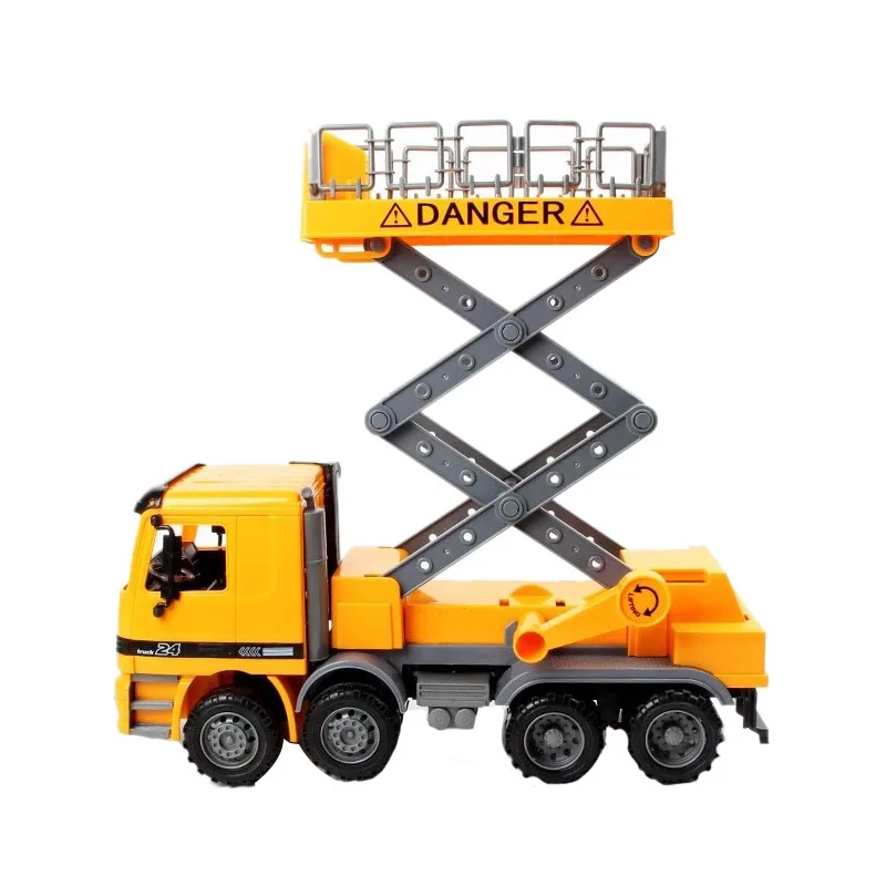 Friction Powered Scaffold Bucket Lift Construction Toy,Inertia Repair Car Toy, Engineering Vehicle,Toys for Children 2-6 Years O