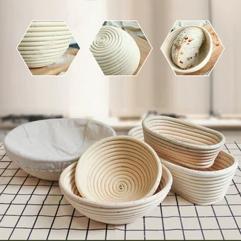 

Fermentation Wicker Basket Oval Dough Banneton Brotform Dougn Rattan Bread Proofing Proving Basket Kitchen Supplies