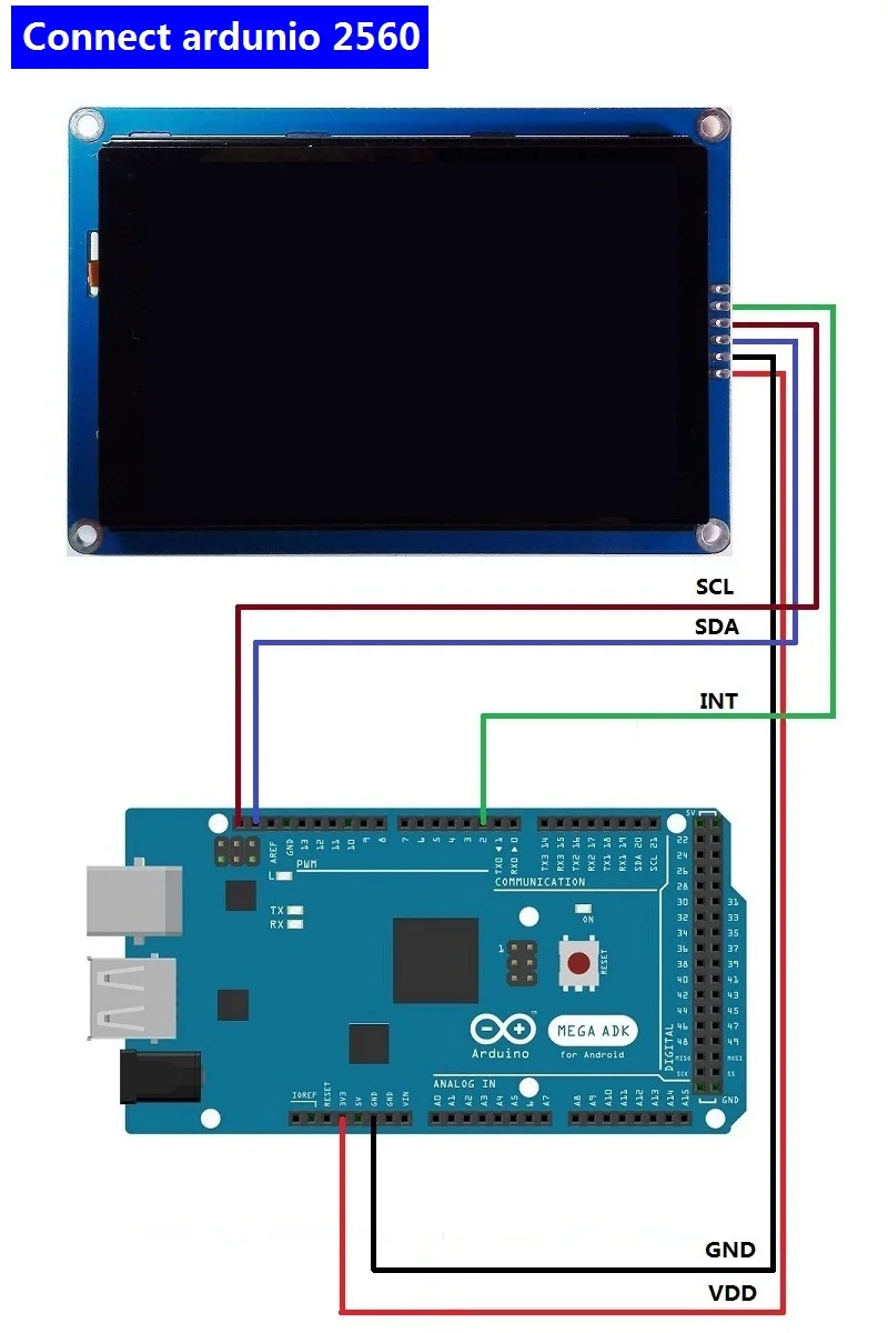 Новый 3 5 дюймовый ЖК дисплей HMI I2C IIC емкостный сенсорный экран 480x320 для