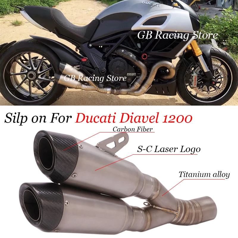 60mm Dual outlet Muffler Slip On for Ducati Diavel 1200 Exhaust Pipe  Motorcycle Titanium Escape No DB Killer Original System|Exhaust \u0026 Exhaust  Systems| - AliExpress
