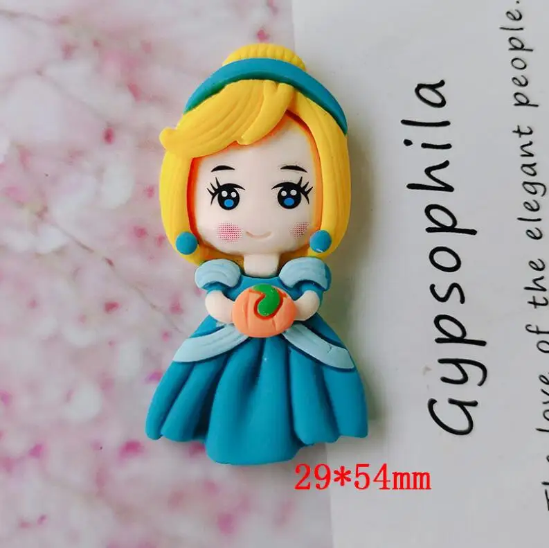 2pcs/lot Resin Cabochon Kawaii Princess Flatback Scrapbooking Craft Embellishments DIY Hair Bow Accessories 