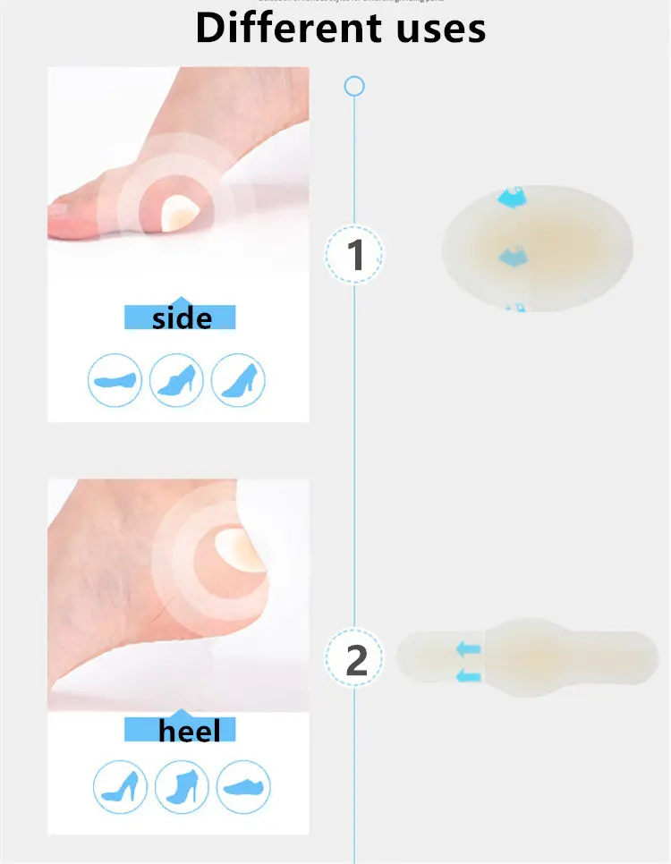 2шт анти-ношение наклейка пятки клей гидроколлоидный гель Пластырь от мозолей патч для педикюра Силиконовый гель Мягкая наклейка пятки
