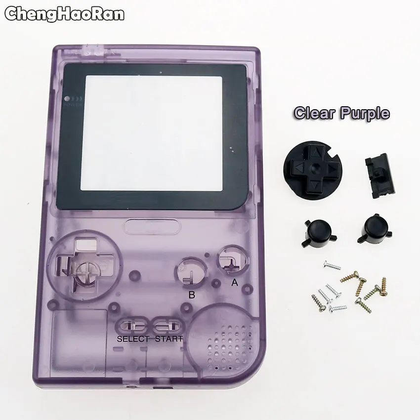 Clear Purple ChengHaoRan полный Чехол Корпус Замена для GameBoy Карманная игровая консоль для GBP Оболочка Чехол с кнопками комплект - Цвет: Clear Purple