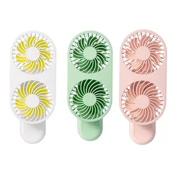 

3 Speed Mini Handheld Fan USB Charging Dual Head Cooling Fan Desktop Air Cooler