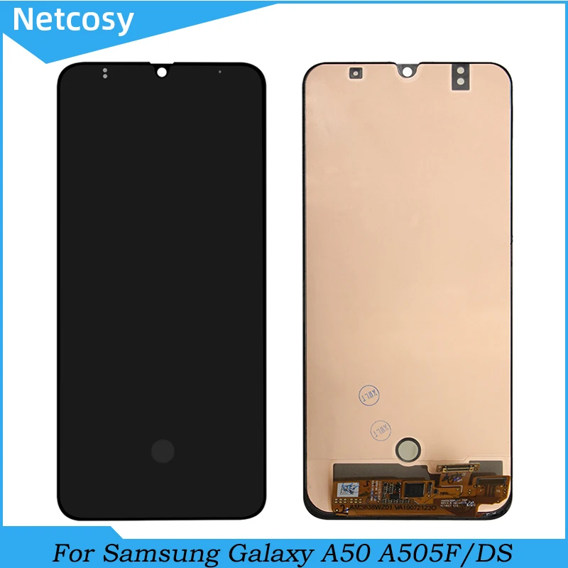 Для samsung galaxy A50 A505F/DS A505F A505FD A505A ЖК-дисплей кодирующий преобразователь сенсорного экрана в сборе Замена для samsung A50 lcd