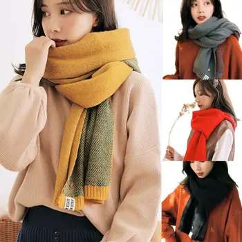 

Women Lady Winter Scarf Warm Scarf Cashmere Long Wrap Shawl Plaid Knit Pashmina Women Scarf 3FS