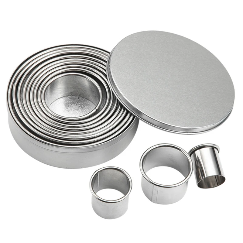 

12Pcs cake mold stainless steel baking Cutting Cookie Molds Cake Ring Cake Gum Paste Mould DIY Wedding Cake Tools