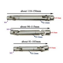 2 pçs eixo de transmissão telescópica universal conjunta eixos cardan eixo spline acoplamento para rc 4wd rastreador carro militar
