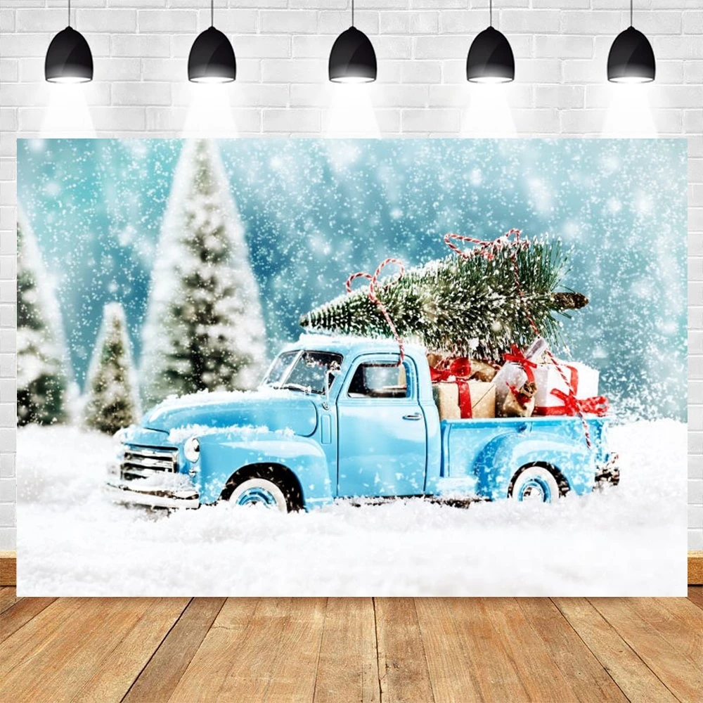 

Merry Christmas Backdrop Winter Snow Car Snowflake Photography Background Photo Studio Shoot Photozone Photophone Decoration
