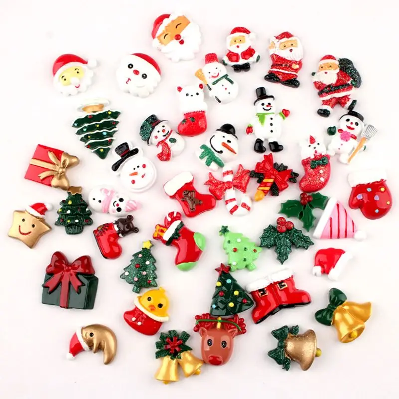 

50pcs Ramdom Mix Resin Flatback Christmas Craft for diy tire button phone cover