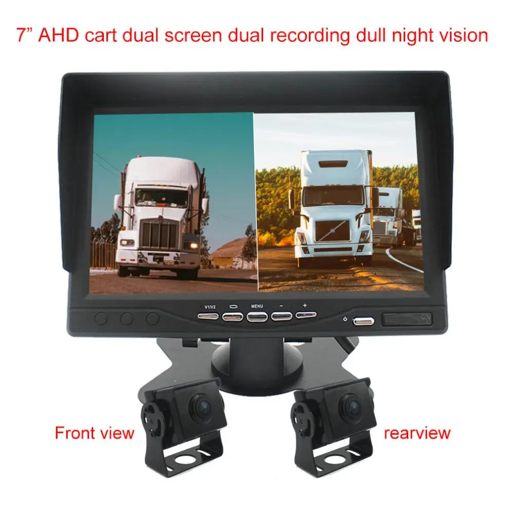 7 дюймов 1080P ночного видения HD AHD автомобильный монитор с 2 x AHD камера заднего вида двойная запись заднего вида Видео система