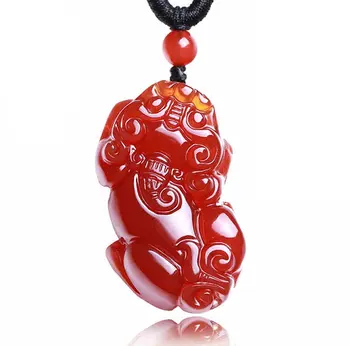 

LETSFUN Fine Jewelry Necklace Pendant Brave Troops Kirin Amu Evil Natural Agate Dragon Kirin Free Shipping