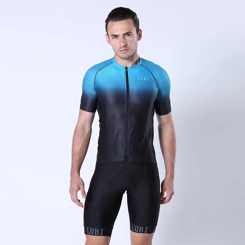 

LUBI 2020 Men Summer Pro Cycling Jersey Set Quick Dry Wear Gel Pad Shockproof MTB Tights Clothes Kits Bike Clothing Road Suit