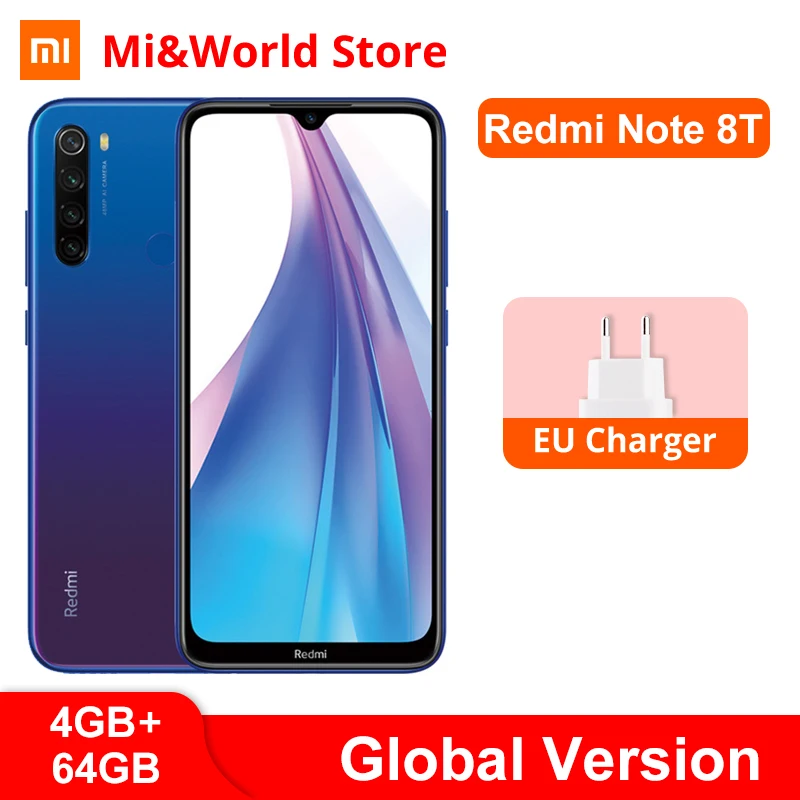 Глобальная версия смартфона Xiaomi Redmi Note 8 T 4 Гб + 64 ГБ Snapdragon 665 восемь ядер четыре
