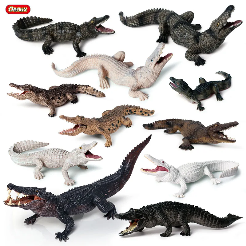 

Oenux Original Wild Reptiles Animals Savage Crocodile Action Figures Chinese Alligator Boar Croc Nile Crocodile Model Kid Toy