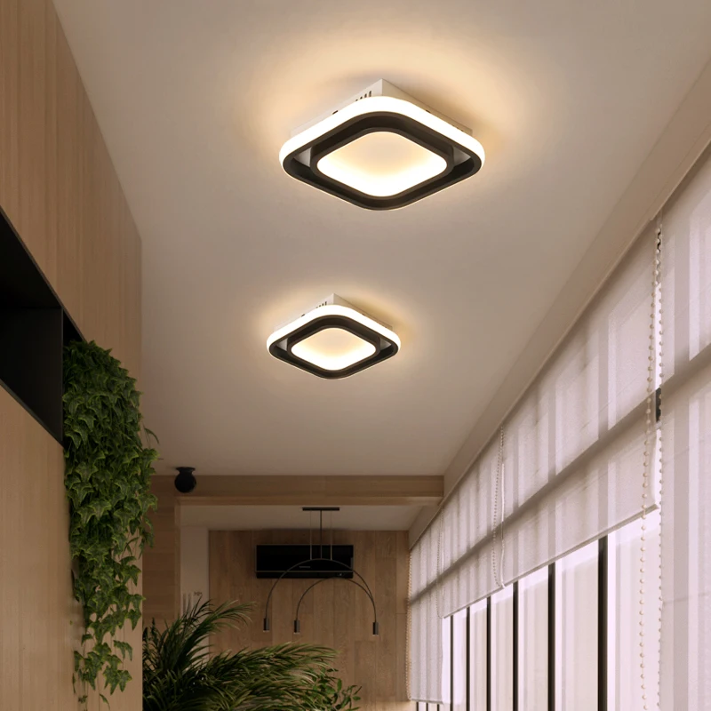 20cm Modern Led Ceiling Lights For Bedroom cloakroom Balcony corridor led ceiling light white+black surface mounted Lamp | Лампы и