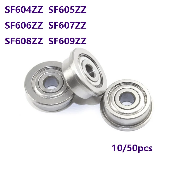 10/50 шт. SF604ZZ SF605ZZ SF606ZZ SF607ZZ SF608ZZ SF609ZZ фланцевый шарикоподшипник из нержавеющей стали