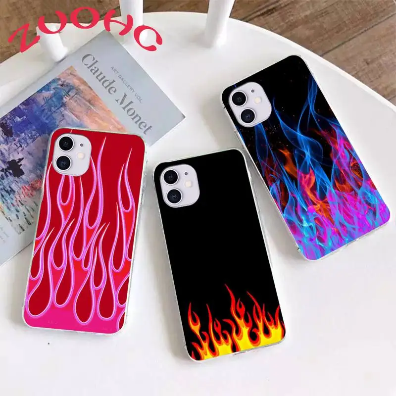 Чехол для телефона с толстым пламенем Coque Fundas Iphone 11 12 PRO MAX X XS XR 5S 6S 7 8 PLUS SE 2020 |