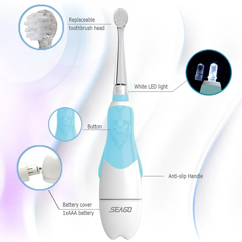 SEAGO electric toothbrush for 1-3 years old baby intelligent moving waterproof sonic brush electronic oral cleaning toothbrush SEAGO electric toothbrush for 1-3 years old baby intelligent moving waterproof sonic brush electronic oral cleaning toothbrush