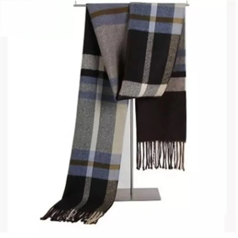 Autumn and winter new men's scarves warm Korean plaid imitation cashmere wild classic men and women scarf Shawl