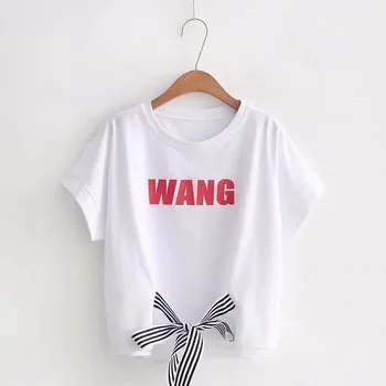 

T-shirt students' loose fitting cartoon design fresh leisure and regular bottoming