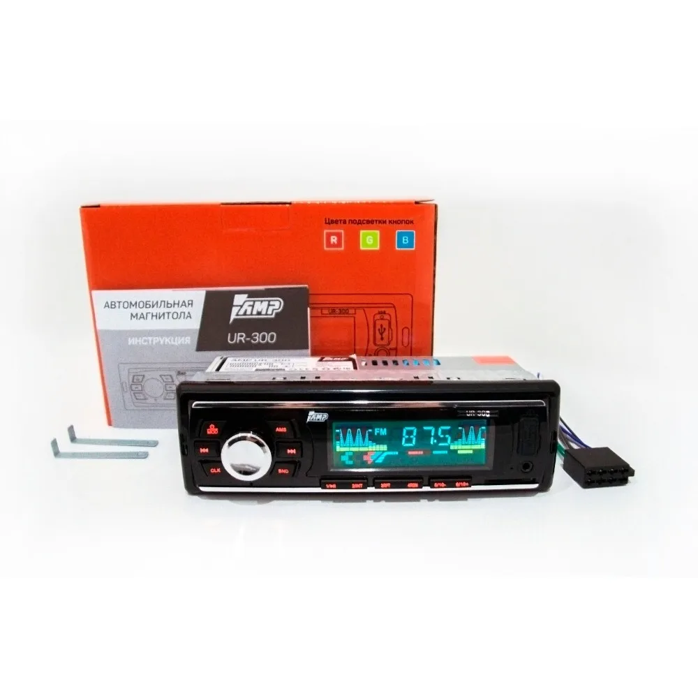 Usb-приемник AMP UR-300 автомобильный Радио стерео плеер телефон AUX-IN MP3 FM/USB 12 в автомобильный аудио Авто аудио стерео