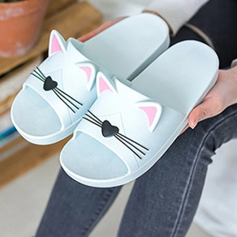 Non-Slip Indoor Slippers Women's Cartoon, Soft-Soled House Slippers Men's, Plus Size Home Bathroom Couple Cute Sandals