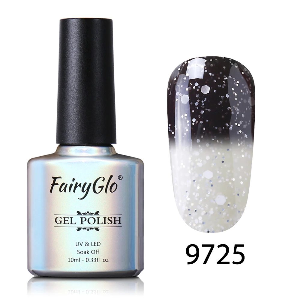 9725 FairyGlo 10 мл Снежный термальный Гель-лак для ногтей Хамелеон Изменение температуры Цвет Гель-лак УФ-гель для дизайна ногтей лак Эмаль лак - Цвет: 9725
