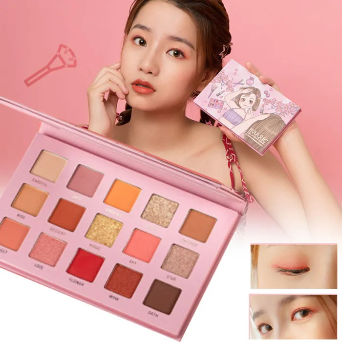 Childhood Theme 15 Colors Eyeshadow Palette Pearlescent Polarized Matte Long Lasting Eye Shadow OR88