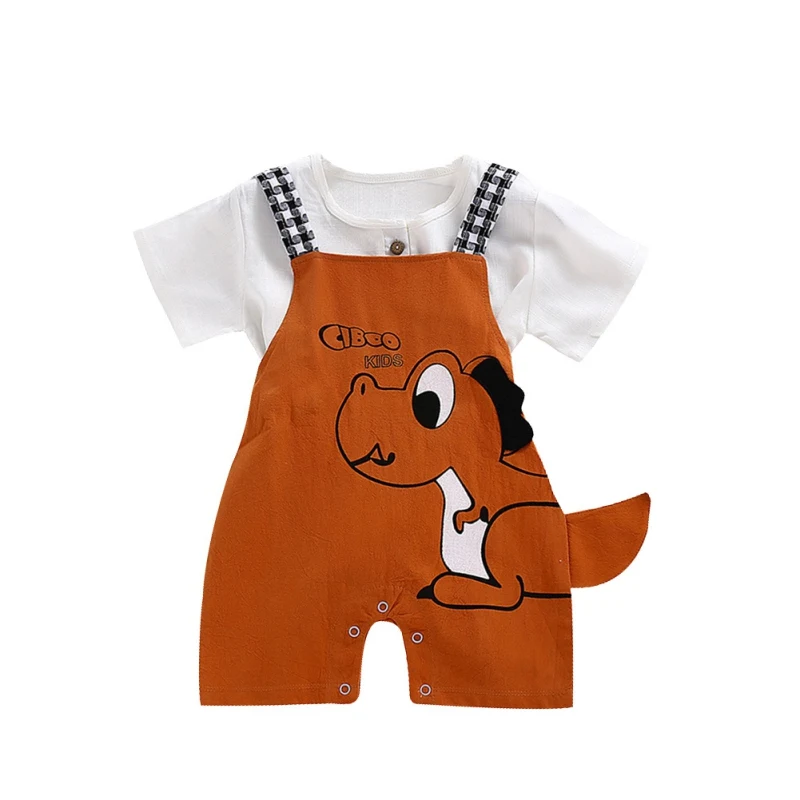 Newborn Infant Baby Boys Overalls Strap shorts Summer Baby Boys Grils Dinosaur Cartoon Printing Suspender Trousers Kids Overalls