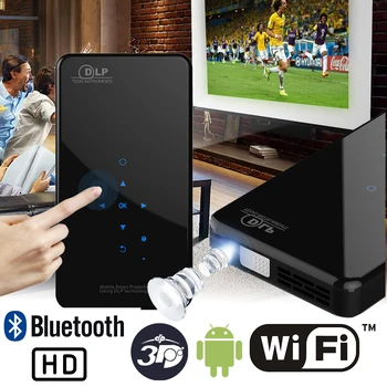 

New X2 Phone Size HD Projector AC3 Android WiFi DLP Smart Proyector Beamer Bluetooth Battery Build-in AirPlay Miracast