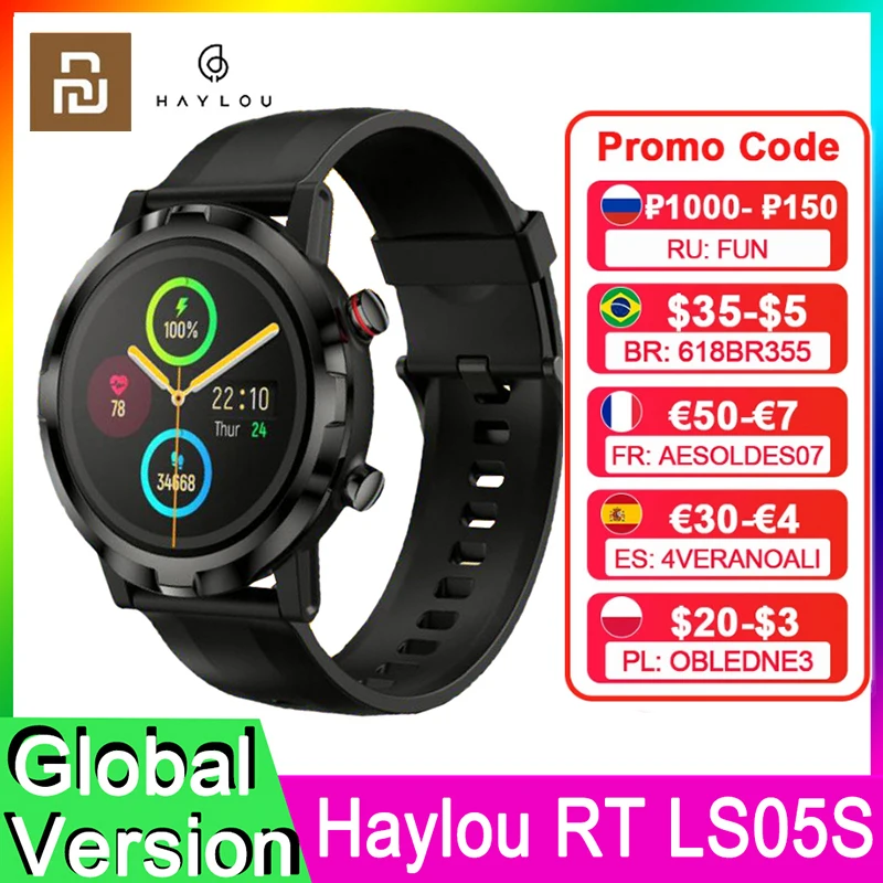 2021 Newest Youpin Haylou RT LS05S Smart Watch Sports Heart Rate Monitor IP68 Waterproof Haylou LS05S SmartWatch For iOS Android