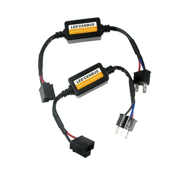 

2Pcs Car H4 HB2 9003 Warning Error Decoder Canceller Capacitor Anti-Flicker LED Canbus Headlight Harness