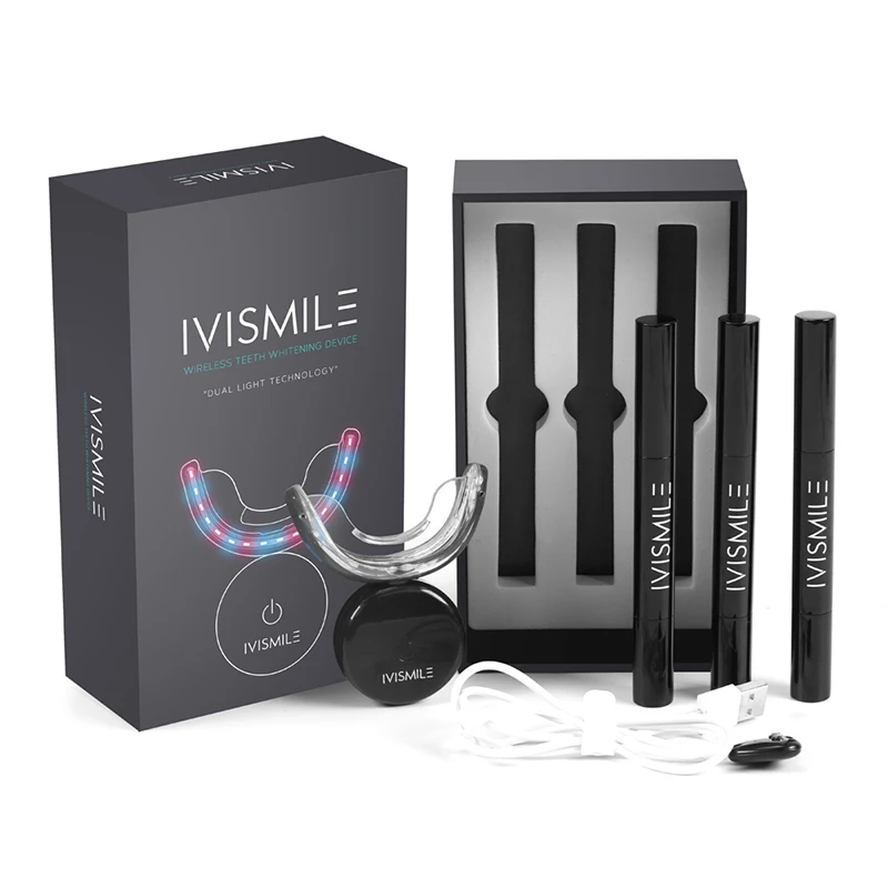 IVISMILE Teeth Whitening Kit With LED Light Professional Bleach Oral Care Hygiene Gel 12%PAP European Union direct shipping