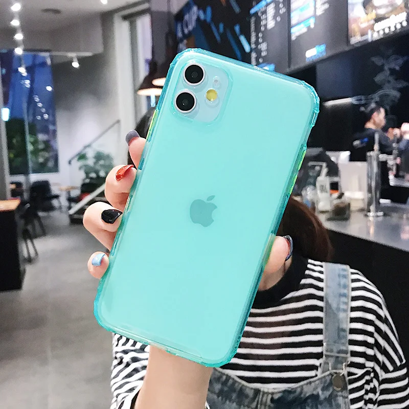 Ottwn для iPhone 11 Pro XR XS Max X 7 8 Plus чехол противоударный Матовый Прозрачный чехол для телефона карамельный цвет Мягкая силиконовая задняя крышка