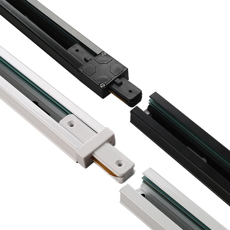 LED track light rail 0.5M 1M black white aluminum 2-wire system track light universal track for spotlight 2
