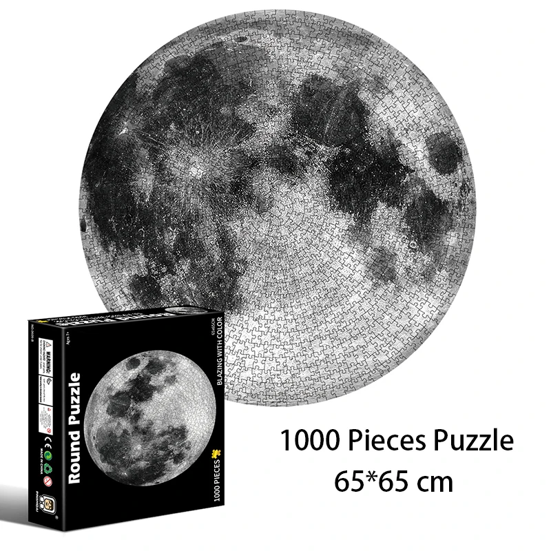 

1000 Pieces Adult Round Puzzle Toys Stickers Jigsaw Earth Moon Starry Sky Rainbow 3D Puzzle Educational Toys Antistress Toys