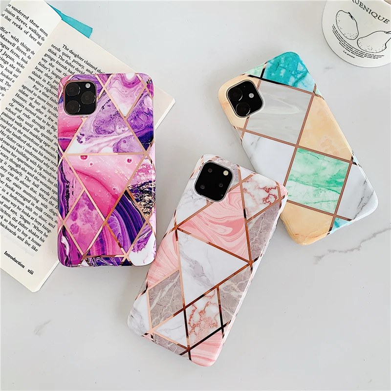 Роскошный чехол с мраморным покрытием для iPhone 11 11Pro Max XS MAX XR X iphone 7 8 6 6s Plus Мягкий