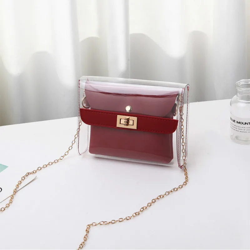 

Women PVC clear bag satchel bag Fashion Transparent Shoulder Crossbody Bags Ladies Messenger Casual Shopping Small Handbags