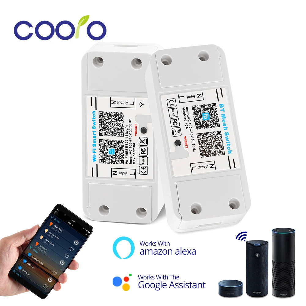 Magic Home Smart Bluetooth WiFi переключатель контроллер переменного тока 100-240 В 10A IOS Android приложение вкл/выкл светильник с таймером контроллер работает с Alexa