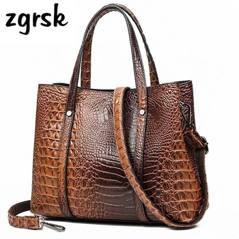 

Casual Tote Bag Crocodile Leather Luxury Handbags Women Bags Designer Handbags High Quality ladies Crossbody Hand Bags For Women