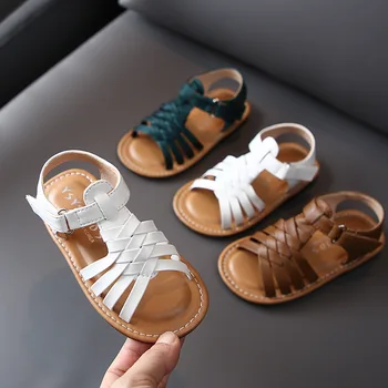 

2020 Summer New Childrens Shoes Fashion Knitting Sandals Soft Sole Childrens Non Slip Wear Resistant Comfortable Princess Shoes
