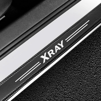 

For Lada Xray 4PCS/Set Auto Carbon Fiber Vinyl Stickers Car Door Sill Scuff Plate Guards Door Threshold Protector Accessories