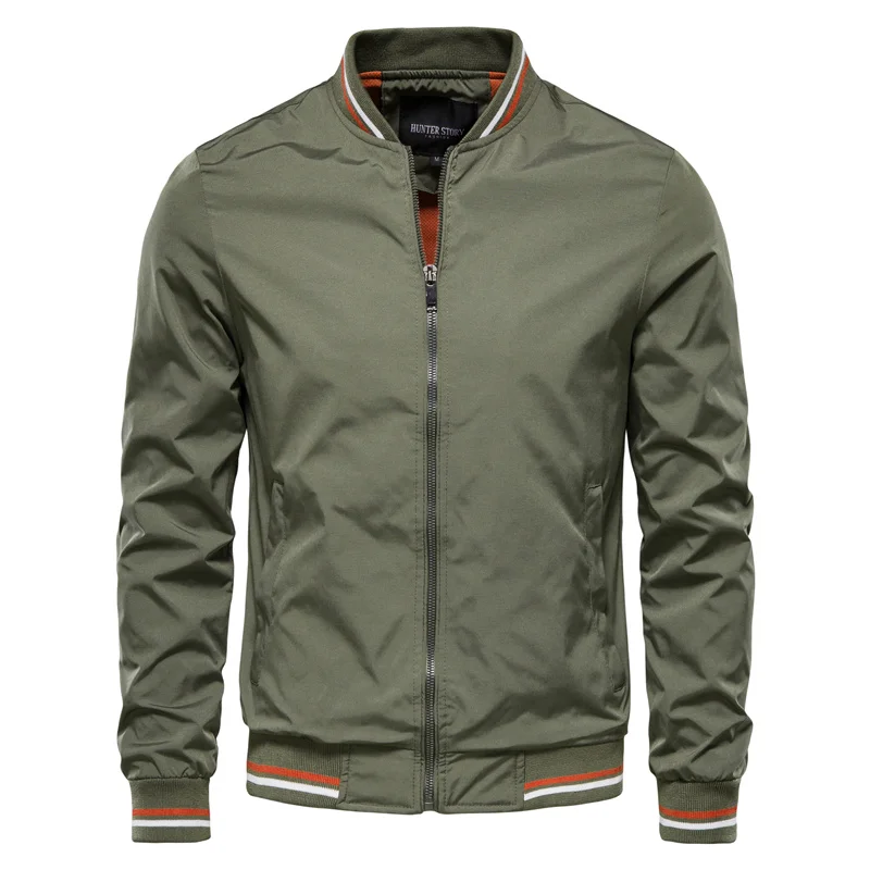 AIOPESON Solid Color Bomber Jacket Men Casual Slim Fit Baseball Mens Jackets New Autumn Fashion High Quality Jackets Male 2