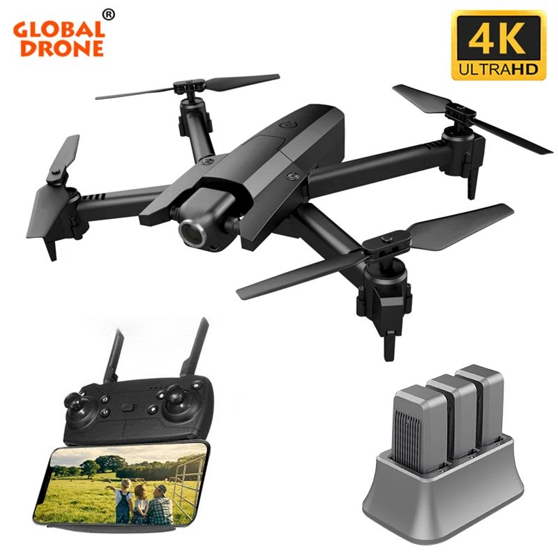 $42.88 Global Drone 4K Drone Quadrocopter Dron Long Fly Time RC Helicopter Selfie Drones with Camera HD VS