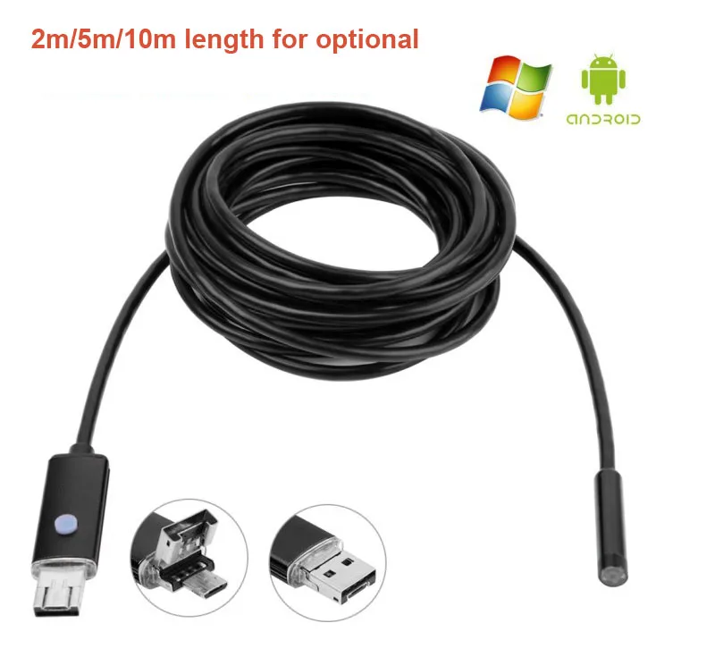 MOUNTAINONE 1.3MP Водонепроницаемый мини Android USB эндоскоп Инспекционная камера 6 светодиодный 5,5 мм объектив Мини бороскоп камера