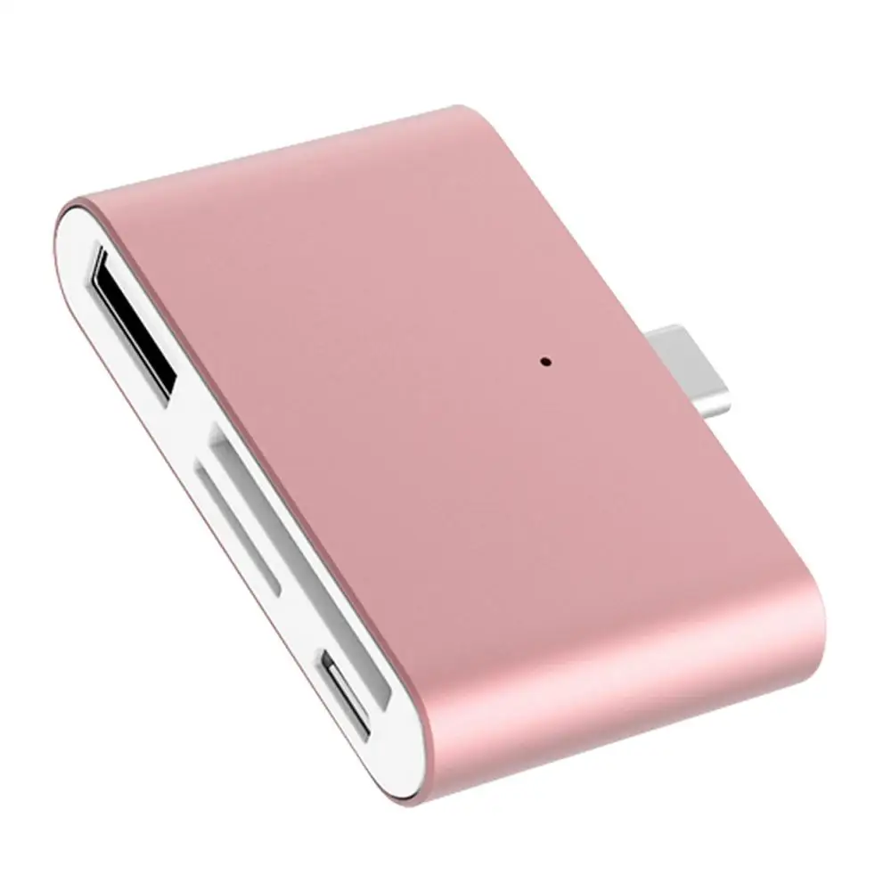 rose gold Elisona Многофункциональный тип-c концентратор OTG USB кард-ридер адаптер для CF SD TF карты для MacBook Air samsung Galaxy Note 8 - Цвет: rose gold