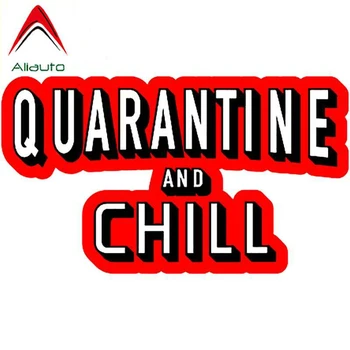 

Aliauto Quarantine and Chill Decal Sticker Anti-virus Warning Hazardous Caution Car Sticker Sunscreen Cover Scratch,13cm*7cm