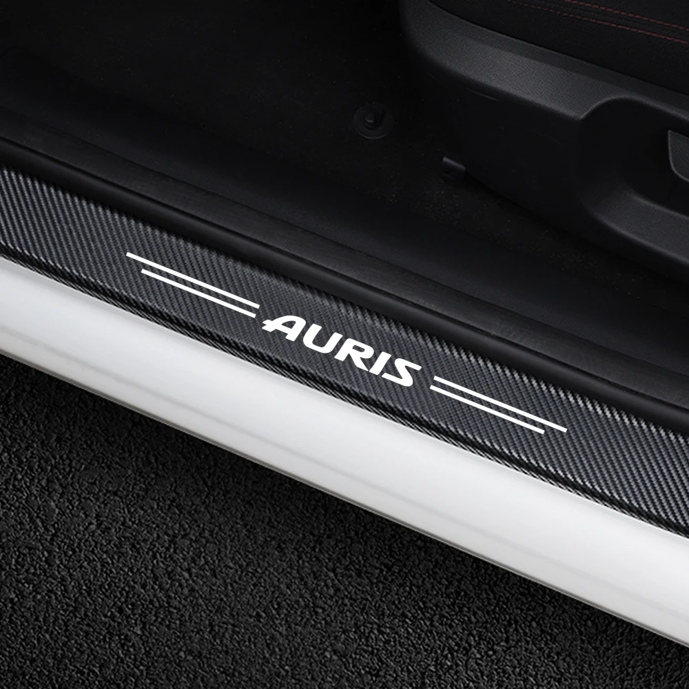 4 шт./компл. двери автомобиля Наклейка для порога для Toyota Auris углеродного волокна заднего бампера магистрали протектор Стикеры s Авто Средства для укладки волос